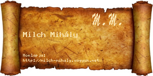 Milch Mihály névjegykártya